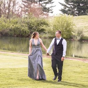 Silver Prom Dress size 8